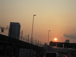 帰りの夕日